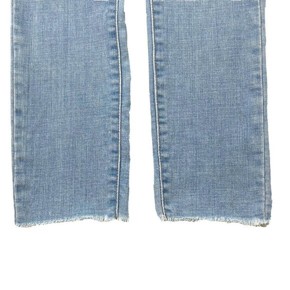 Levi's 721 Womens size 28 High Rise Skinny Stretch Denim Jeans Raw Hem Blue - Picture 6 of 14